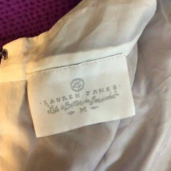 Lauren James Livingston Seesucker Dress in Purple Size Medium - Picture 2 of 7